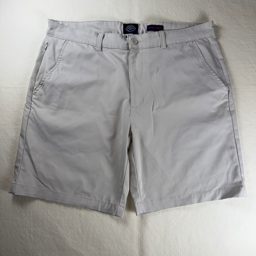 St Johns Bay Men 38 Gray Comfort Stretch  Golf Casual Shorts Excellent Condition